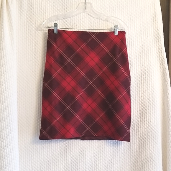 Esprit Dresses & Skirts - Esprit Red Plaid Wool Pencil Skirt